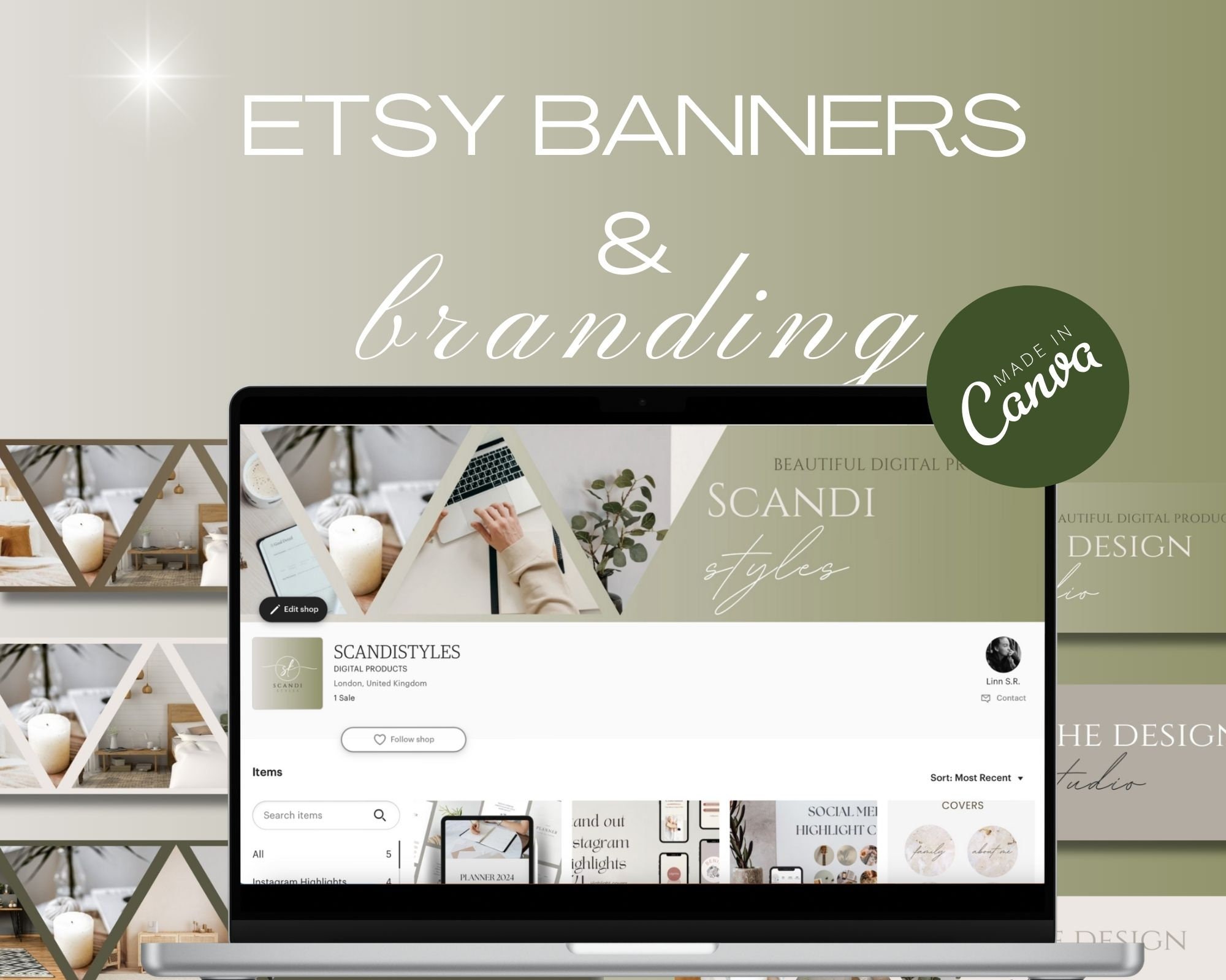 Etsy Shop Banner Kit Etsy Shop Templates Etsy Shop Branding Kit Etsy