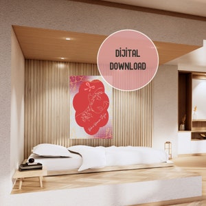 Boho Woman Silhouette Art Print: Abstract Gallery Wall Decor (Digital Download)