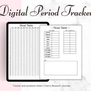 Digital Yearly Period Tracker And Symptom Sheet | Journal page | Digital journal | Goodnotes journal | Notability Journal | IPad Journal