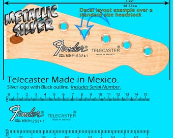 Fender Telecaster Made in Mexico SILVER - Waterslide decal