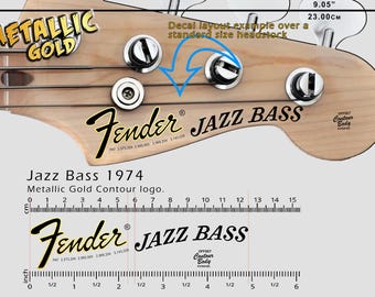 Fender Jazz Bass 1974 GOLD - Waterslide Decal