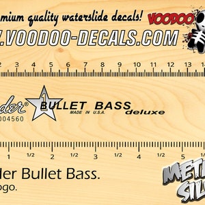 Fender Bullet BASS - Waterslide decal - Metallic Silver Logo
