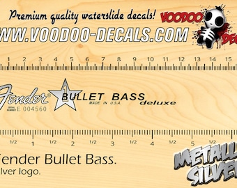 Fender Bullet Bass - SILVER - Waterslide decal