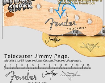 Fender Telecaster Jimmy Page SILVER - Waterslide decal