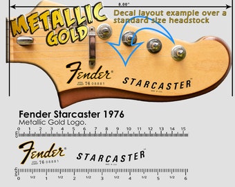 Fender Starcaster 1976 - Waterslide decal - Metallic Gold Logo