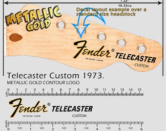 Fender Telecaster Custom 1973 GOLD - Waterslide decal