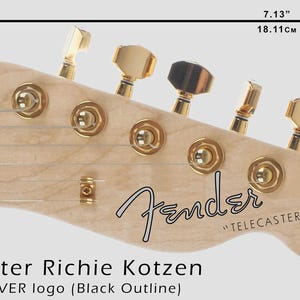 Fender Telecaster Richie Kotzen SILVER logo - naklejka wodna zdjęcie 1