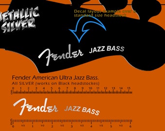 Fender American Ultra Jazz Bass - ALL SILVER - Waterslide Decal