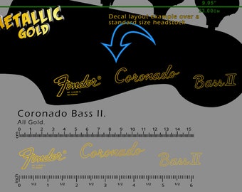 Fender Coronado BASS II - All GOLD - Waterslide decal