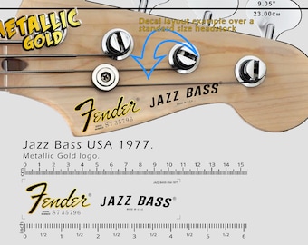 Fender Jazz Bass USA 1977 - GOLD - Waterslide Decal