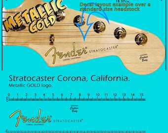 Fender Stratocaster Corona California GOLD - Waterslide Decal