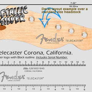 Fender Telecaster Corona, California PLATA - Calcomanía al agua