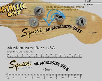 Squier Musicmaster Bass (Vista Series) - GOLD - Waterslide decal