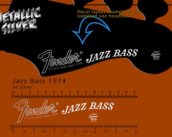 Fender Jazz Bass 1974 - ALL SILVER - Waterslide Decal