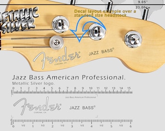 Fender Jazz Bass American Professional - SILVER - Waterslide Decal