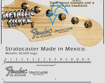 Stratocaster Mexico SILVER LOGO - Waterslide Decal - Etsy
