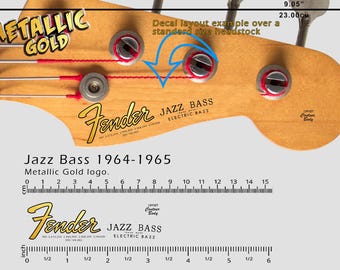 Fender Jazz Bass 1964-1965 GOLD - Waterslide Decal
