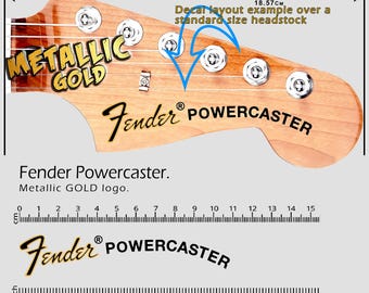Fender Powercaster - GOLD - Waterslide Decal