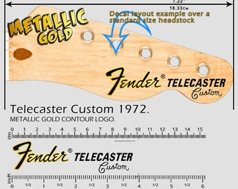 Fender Telecaster Custom 1972 (Handright) GOLD - Waterslide decal