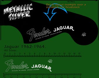 Fender Jaguar 1962-63 ALL SILVER - Waterslide Decal