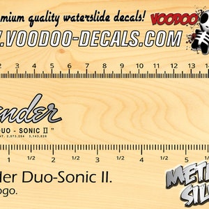Fender Duo-Sonic II - Metallic SILVER Logo - Waterslide decal