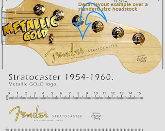 Fender Stratocaster 1954-1960 - Waterslide decal - Metallic Gold Logo