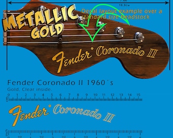 Fender Coronado II 66 GOLD - Waterslide decal