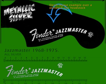 Fender Jazzmaster 1968-1975 - TODO PLATEADO - Calcomanía al agua
