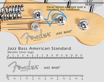 Fender Jazz Bass American Standard SILVER - Waterslide Decal