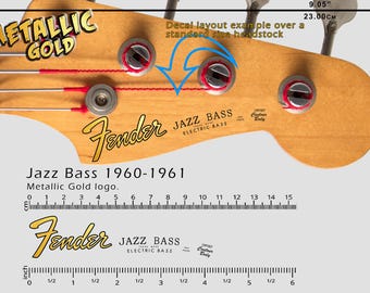 Fender Jazz Bass 1960-1961 GOLD - Waterslide Decal
