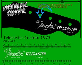 Fender Telecaster Custom 1973 - ALL SILVER - Waterslide decal