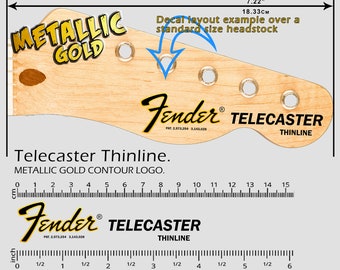 Fender Telecaster Thinline - Waterslide decal - Metallic Gold Logo