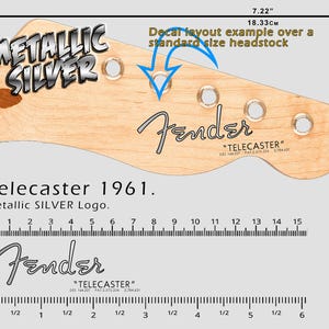 Fender Telecaster 1961 SILVER - Naklejka wodna