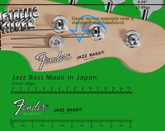 Fender Jazz Bass Made in Japan SILVER - Waterslide decal