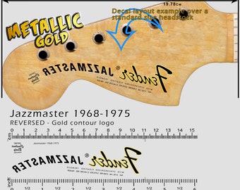 Fender Jazzmaster 1968-1975 (INVERTIDA) - DORADA - Calcomanía al agua