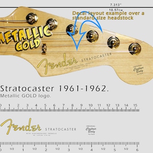 Fender Stratocaster 1961-1962 - Waterslide decal - Metallic Gold Logo