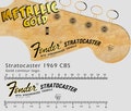 Fender Stratocaster 1969 - Waterslide decal - Metallic Gold Logo product logo
