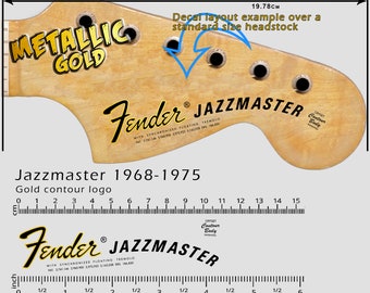 Fender Jazzmaster 1968-1975 - Waterslide decal - Metallic Gold Logo