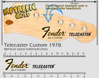 Fender Telecaster Custom 1978 USA GOLD - Waterslide decal