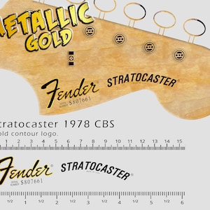 Fender Stratocaster 1978 - Waterslide decal - Metallic Gold Logo