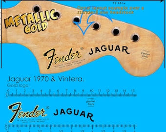 Fender Jaguar 1970 & Vintera GOLD - Waterslide Decal