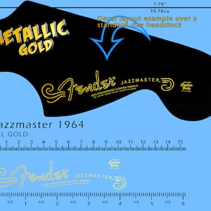 Fender Jazzmaster CBS 1964 - Waterslide decal - ALL GOLD