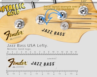 Fender Jazz Bass USA Lefty - GOLD - Waterslide Decal