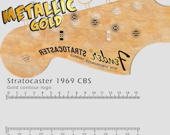 Fender Stratocaster 1969 CBS GOLD Reversed - Waterslide Decal