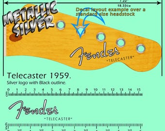 Fender Telecaster 1959 SILVER - Waterslide decal
