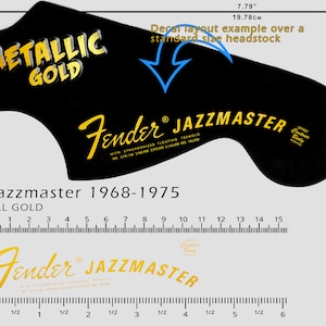 Fender Jazzmaster 1968-1975 - Waterslide decal - Metallic ALL GOLD Logo