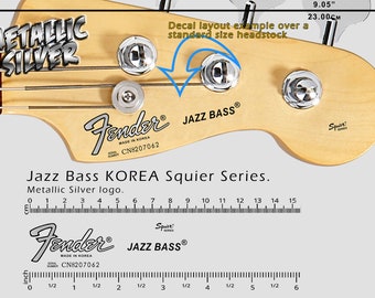 Fender Jazz Bass KOREA Squier Series - SILVER - Waterslide Decal