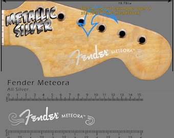 Fender Meteora - Waterslide decal - ALL SILVER Logo