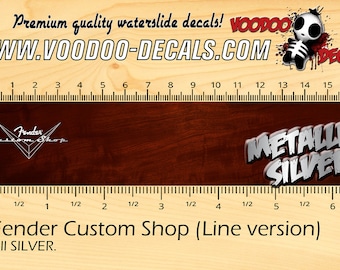 Fender Custom Shop (Line Version) - ALL SILVER - Waterslide decal