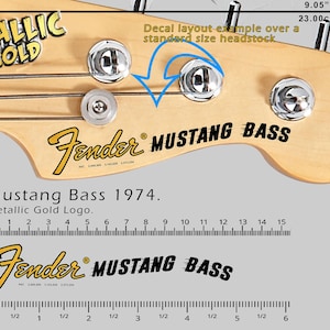 Fender Mustang Bass 1974 GULD Dekal